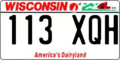 WI license plate 113XQH