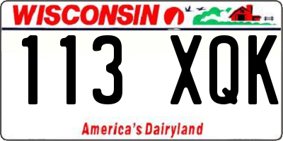 WI license plate 113XQK