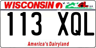 WI license plate 113XQL
