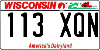 WI license plate 113XQN