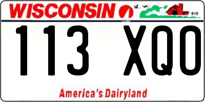 WI license plate 113XQO