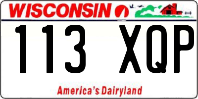 WI license plate 113XQP