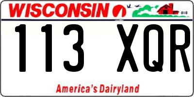 WI license plate 113XQR