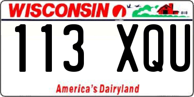 WI license plate 113XQU