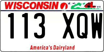 WI license plate 113XQW