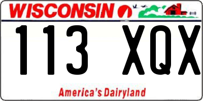 WI license plate 113XQX