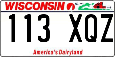 WI license plate 113XQZ
