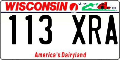 WI license plate 113XRA