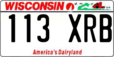 WI license plate 113XRB