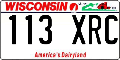 WI license plate 113XRC