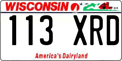 WI license plate 113XRD