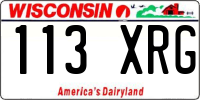 WI license plate 113XRG