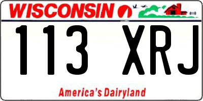 WI license plate 113XRJ