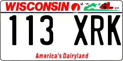 WI license plate 113XRK