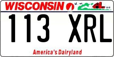 WI license plate 113XRL