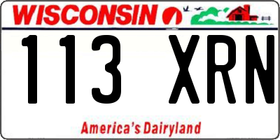 WI license plate 113XRN