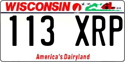 WI license plate 113XRP