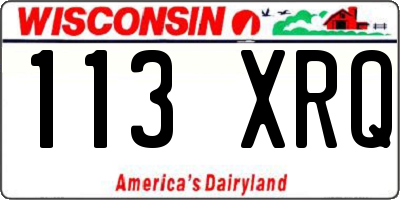 WI license plate 113XRQ