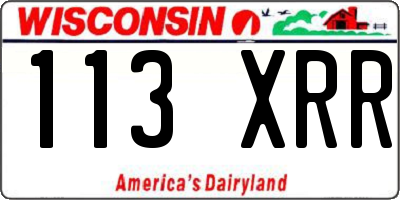 WI license plate 113XRR