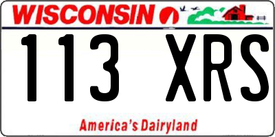 WI license plate 113XRS