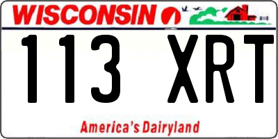 WI license plate 113XRT