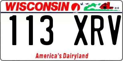 WI license plate 113XRV