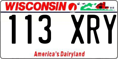 WI license plate 113XRY
