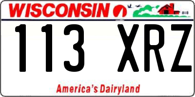 WI license plate 113XRZ