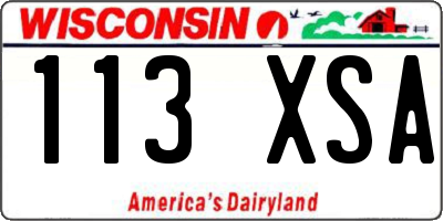WI license plate 113XSA