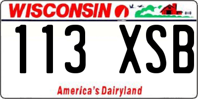 WI license plate 113XSB