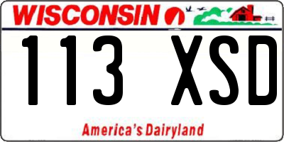 WI license plate 113XSD