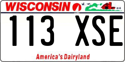 WI license plate 113XSE