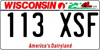 WI license plate 113XSF