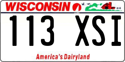 WI license plate 113XSI