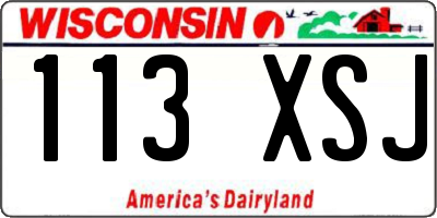 WI license plate 113XSJ