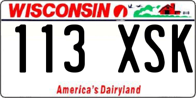 WI license plate 113XSK