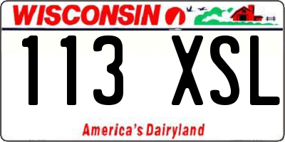 WI license plate 113XSL