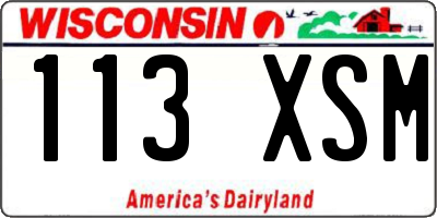 WI license plate 113XSM