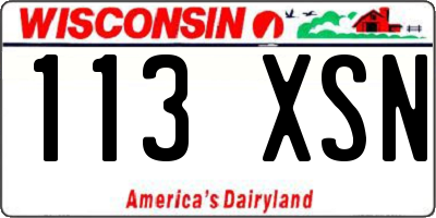 WI license plate 113XSN