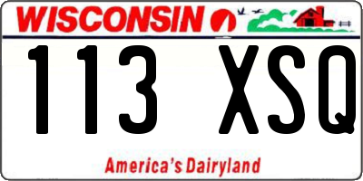 WI license plate 113XSQ