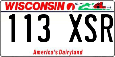 WI license plate 113XSR