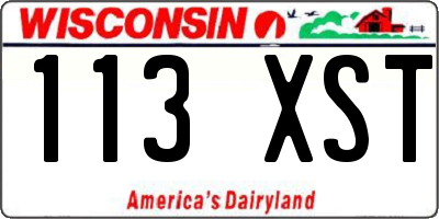 WI license plate 113XST