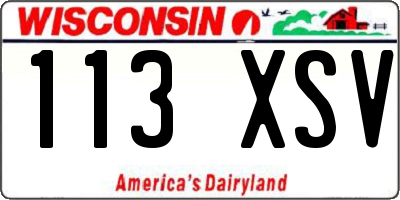 WI license plate 113XSV