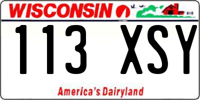 WI license plate 113XSY