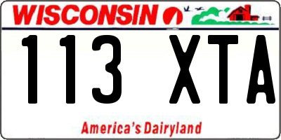 WI license plate 113XTA