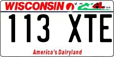 WI license plate 113XTE