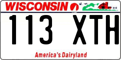 WI license plate 113XTH
