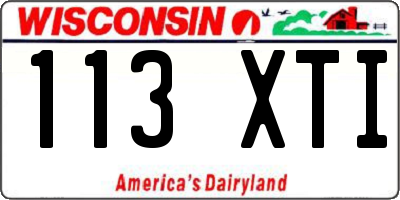WI license plate 113XTI