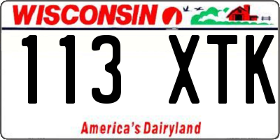 WI license plate 113XTK
