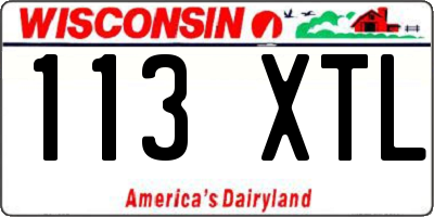 WI license plate 113XTL
